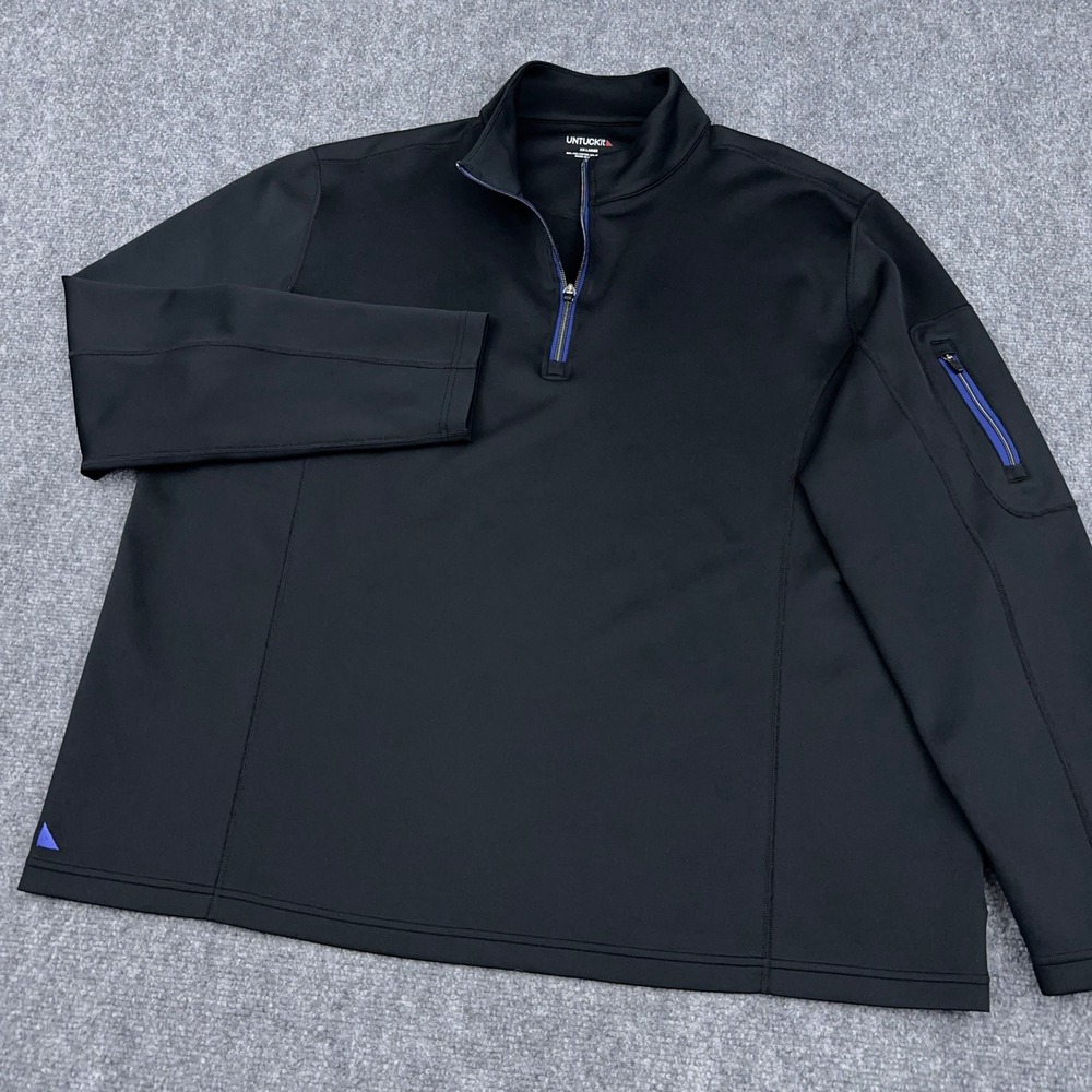 UNTUCKit Mazzano Performance 1/4 Zip Pullover Men's XXL Black Stretch Golf